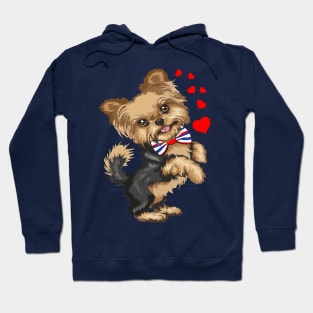 Yorkie Dog Partiotic Pup Hoodie